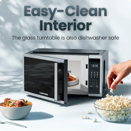 Chefman Compact Countertop Microwave, 0.7 Cu Ft, 700W, Stainless - Image 6