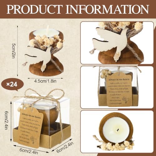 Nuanchu 24 Set Funeral Memorial Candles Holders Funeral Keepsakes, Pigeon - Image 2