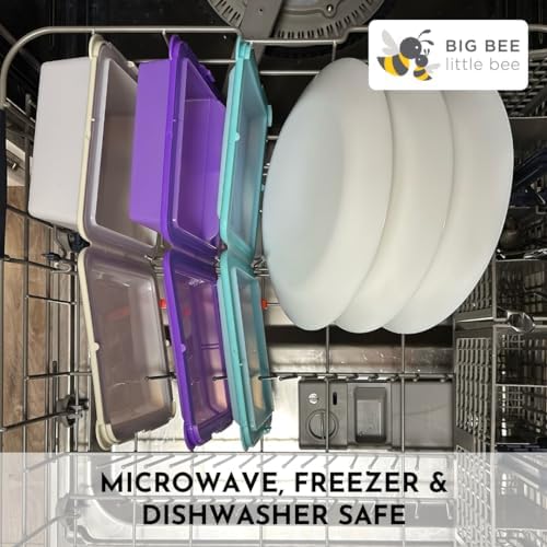 Big Bee, Little Bee SoftShell Reusable Silicone Food Storage Container - Clamshell Snap-Close Design, No Lost Lids, Easy to Clean, Compact for Travel, Meal Prep, Microwave Freezer and Dishwasher Safe - Image 5