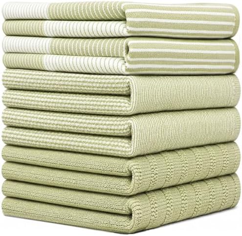 Premium Kitchen Towels 6 Pack 100% Cotton, 20"x28" Dish Towels - Sage - Image 3