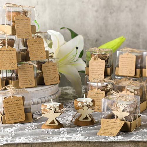 Nuanchu 24 Set Funeral Memorial Candles Holders Funeral Keepsakes, Angel - Image 3