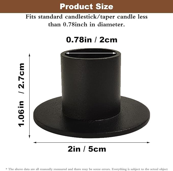 GUTE Taper Candle Holder Matte Black Iron Candlestick Decor Farmhouse 8Pcs - Image 2