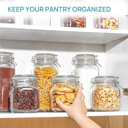 Vtopmart 34oz Glass Food Storage Jars with Airtight Clamp Lids, 3 Pack - Image 6