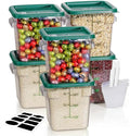 8QT 6PCS NSF Commercial Clear Food Storage Containers with Lids(GREEN) by SVKLHY