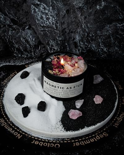Magnetic AS F*CK, Hande Made Chakra Candle, Magic Attraction, Manifestation Crystal, Self Love, Ritual Meditation (8oz). - Image 3