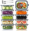 10 Pack 13oz Small Glass Meal Prep Containers with Glass Lids by Woaiwo-q