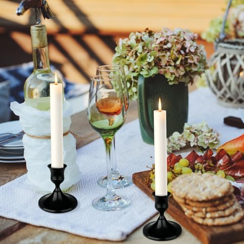 Black Candle Holder Taper Candle Holders, Set of 9 Candlestick Holders Decor for Home Decor, Metal Taper Candleholder for Fall Thanksgiving Halloween Christmas Table Fireplace Decor - Image 4