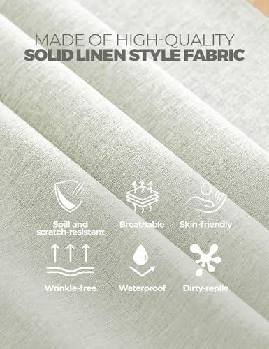 Decorelia Extra Long Rectangle Linen Farmhouse Tablecloth for 10ft Table,Dirty-repel Easy to Clean Banquet Burlap Tablecloths for Dining& Kitchen Table(Oblong, 60 x 144 Inch (12-14 Seats), Light Grey) - Image 5