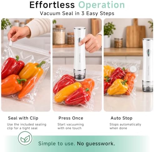 Mehomeli Compact Handheld Vacuum Sealer for Food with 30 Reusable Bags - Image 5