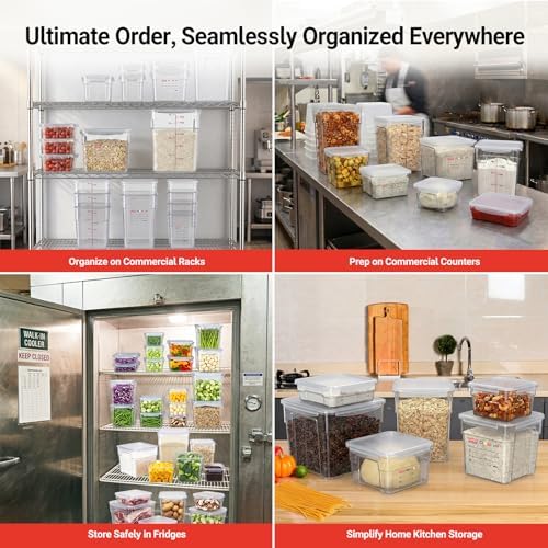 2 Pack 2 QT Commercial Airtight Food Storage Containers, Clear Polycarbonate Kitchen Ingredient Storage Containers, Stackable Food Prep Containers for Spices, Seasonings, Nuts, Tall Model - Image 7