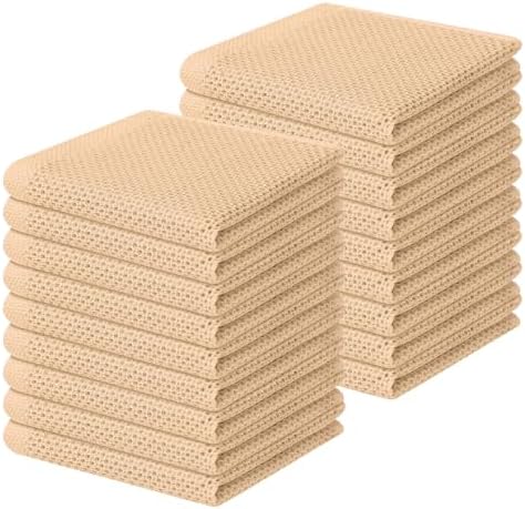 Homaxy 100% Cotton Waffle Weave Kitchen Dish Cloths 18-Pack, Apricot by Homaxy
