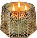 3 Wick Candle Holder, Golden Shell Design Candle Jar Holder for 4-Inch Diameter Jars (5.25" D x 3.5" H) (Golden) by Dorephine