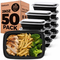 Glotoch Meal Prep Containers with Lids, 28 oz, 50 Pack (100-Piece) by GlotochExpress
