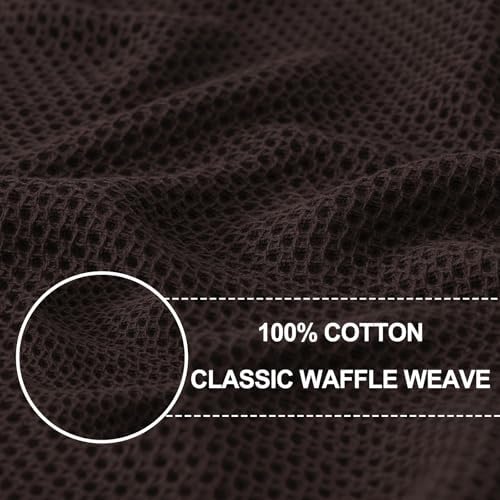 Homaxy 100% Cotton Waffle Weave Kitchen Dish Cloths 6-Pack, Dark Brown - Image 2