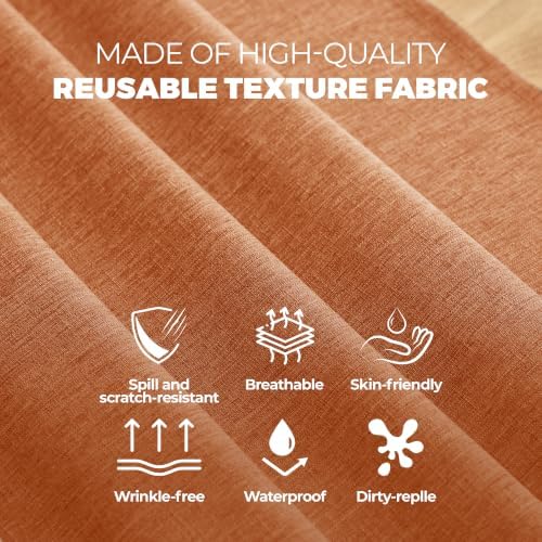 Decorelia Linen Textured Fall Tablecloth Rectangular, Orange, 52"x70" - Image 4