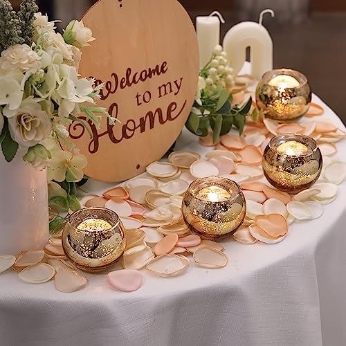 LETINE Gold Mercury Glass Votive Candle Holders - Set of 36 | Elegant Gold Tealight Candle Holders for Table Centerpieces, Weddings, Rehearsal Dinners, Halloween & Thanksgiving Decorations Indoor - Image 6