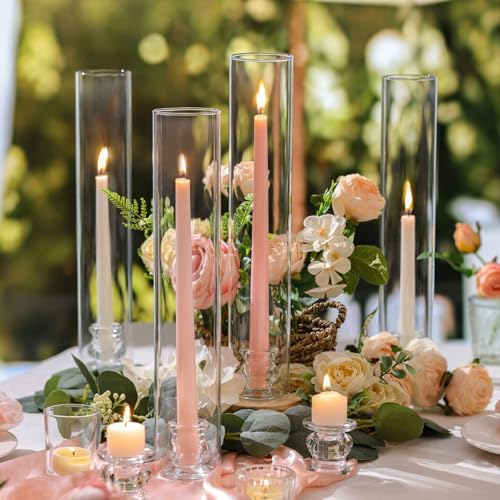 Volens Hurricane Glass Candle Holders- Set of 24 Candlestick Holders 14" H - Image 2