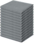Homaxy 100% Cotton Waffle Weave Kitchen Dish Cloths 12-Pack, Grey by Homaxy