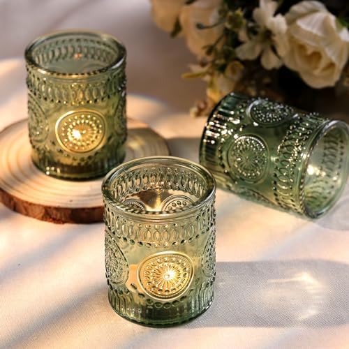 Green Votive Candle Holders Set of 36- Glass Tealight Candle Holders Bulk - Image 3
