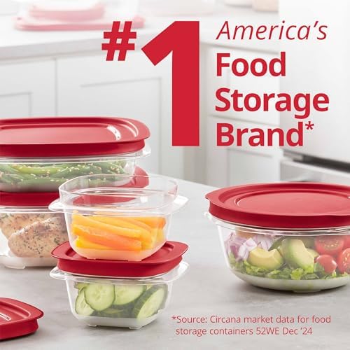 Rubbermaid EasyStore Square and Round Containers, 14-Piece Set, Food Storage Containers, Food Storage Containers with Lids - Image 5