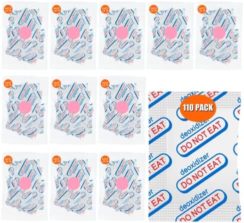 100 Packs 200CC Food Grade Oxygen Absorbers (10 Pack in Individual Vacuum Bag ) , Oxygen Absorbers For Long Term Food Storage with Oxygen Indicator , Works in Mylar Bags, Mason Jars, and Vacuum Bags by LIFJOY