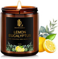 Lemon Eucalyptus Scented Candle, Soy Candles for Home Scented, Amber Jar Candles Gifts for Men Women, 7oz by DLDREAMYDEWLA