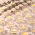 NITIME 30Pcs Clear Tealight Candle Holder with 32pcs Tea Light Candles, Ribbed Votive Candle Holders Glass for Table Centerpiece, Wedding Decor, Home and Holiday Decor by NITIME