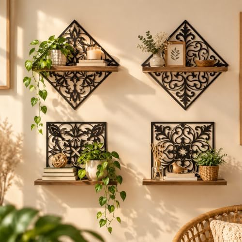 2 Pcs Wall Candle Holder Rustic Wall Mirror Decor Candle Sconces - Image 2