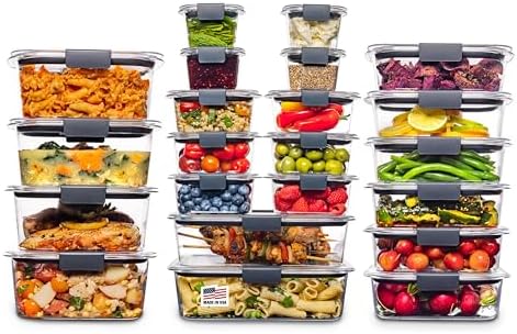 Rubbermaid Brilliance BPA Free 44-Piece Food Storage Containers Set Airtight Leak-Proof with Lids for Meal Prep Lunch and Leftovers by Rubbermaid