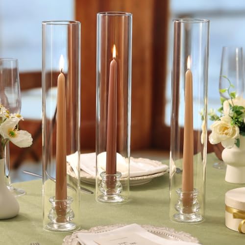 Volens Hurricane Glass Candle Holders- Set of 36 Candlestick Holders 14" H - Image 2