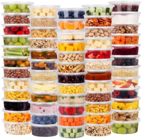 NESCCI 72 Sets (144-Piece) Deli Containers with Lids,8oz X 72 Set Each by NESCCI