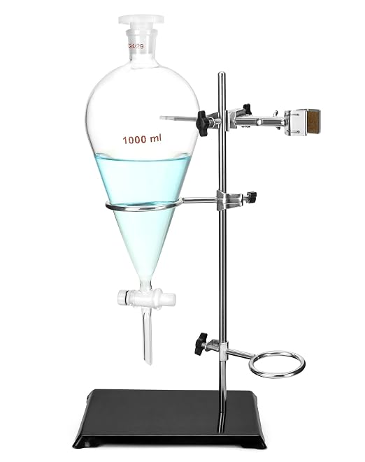 QWORK 1000ml Heavy Wall Conical Separating Funnel - Image 8