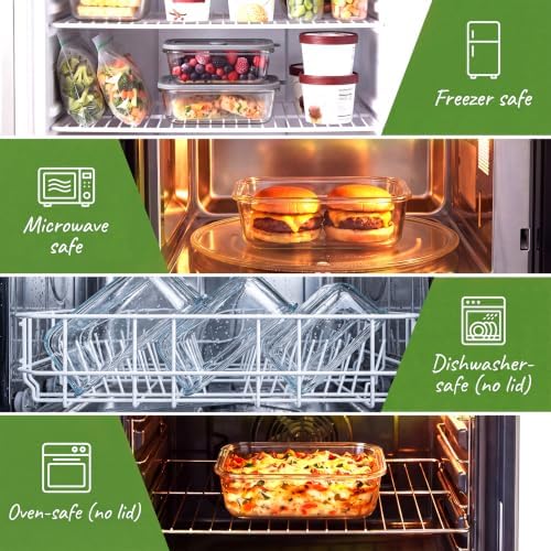 8 Pack Non-Toxic Glass Food Storage Containers with Glass Lids - Image 3