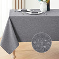 Veblandy Rectangle Tablecloth Linen Textured Waterproof & Stain Resistant Table Cloth Wrinkle Free Decorative Fabric Farmhouse Table Cover for Dining/Party/Buffet/Wedding, 60 x 120 Inch, Dark Grey by Veblandy