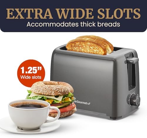 Elite Gourmet 2-Slice Cool-Touch Toaster, 1.25" Extra-Wide Slots, 6 Shades - Image 7
