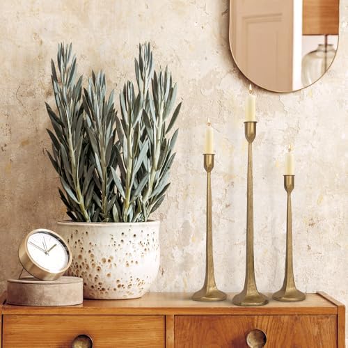 Iron Taper Candle Holder Set of 3 - Decorative Tall Candle Stand - Image 3