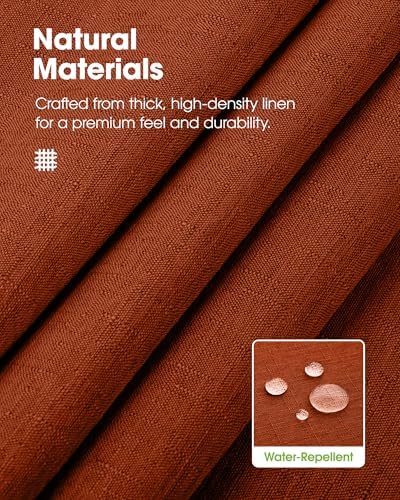 Pureegg Rectangle Linen Tablecloth Waterproof & Stain Resistant, Wrinkle-Free Table Cloth, Ideal forThanksgiving Decorations, Harvest Party, Fall Tablecloths, 52 x 70 Inch, Terracotta - Image 3