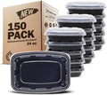 Freshware Meal Prep Containers [150 Pack] 1 Compartment with Lids, Food Storage Containers, Bento Box, BPA Free, Stackable, Microwave/Dishwasher/Freezer Safe (24 oz) by Freshware