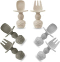 PandaEar 6 Pack Silicone Baby Spoons and Fork Feeding Set- Anti-Choke First by PandaEar