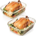 Razab 10 Cups/ 80 Oz 4 Pc (Set of 2) Glass Food Storage Containers with Airtight Locking Lids For Storing & Serving Food. BPA Free & Leak Proof - Microwave, Dishwasher, Fridge, Freezer, Oven Safe by RazabHomeGoods