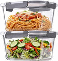 2 Pack 88oz/11 Cups Large Glass Storage Containers with Lids, High Borosilicate BPA Free Airtight Leakproof Meal Prep Containers for Microwave, Freezer & Dishwasher, Kitchen, Gym & Picnic,Baking by ANKOU