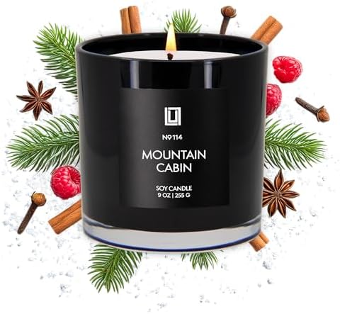 Lulu Candles | Mountain Cabin | Smells Like Outdoors & Pine | Luxury Scented Soy Jar Candle | Hand Poured in The USA | Highly Scented Long Lasting (9 Oz.) by LULUCANDLES