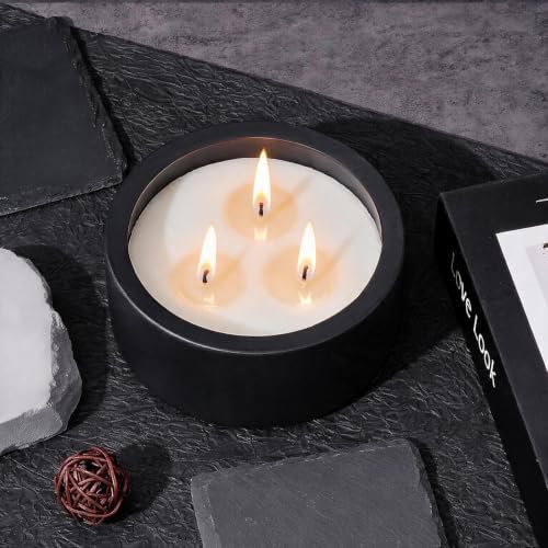 Viyffo 20oz Large Scented Candle - Dark Mahogany & Teakwood, 3 Wick Non Toxic Soy Candles for Women & Men, Matte Black Ceramic Jar, Luxury Home Fragrance, Elegant Room Decor & Premium Birthday Gift - Image 3