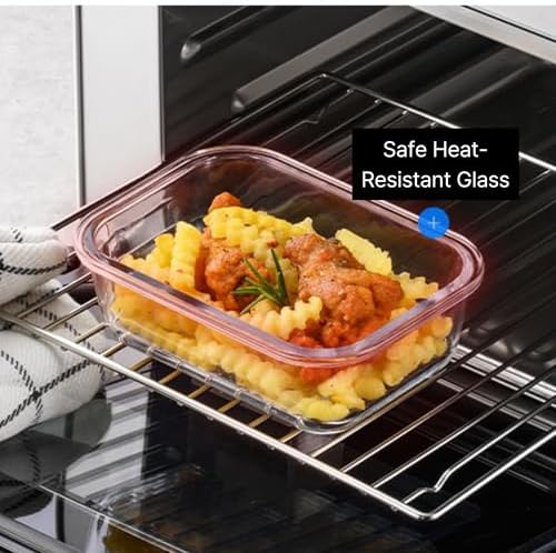 LocknLock LNG214S4M The Clear Heat-Resistant Borosilicate Glass Food Storage Set, 8-Piece (4 Containers + 4 Lids) - Mint - Image 6