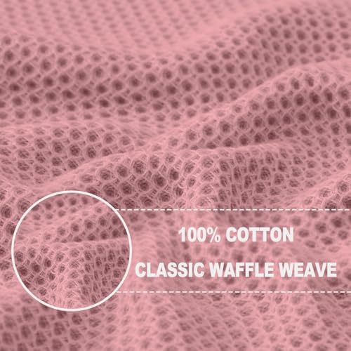 Homaxy 100% Cotton Waffle Weave Kitchen Dish Towels 6-Pack, Dried Rose - Image 2
