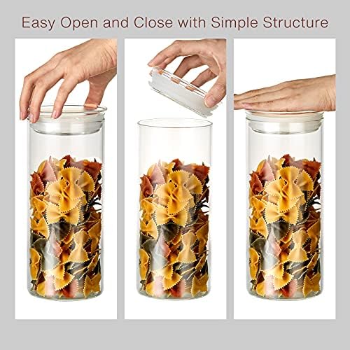 ZENS Glass Spaghetti Storage Container, 65oz Tall Glass Jars Set of 2 - Image 5