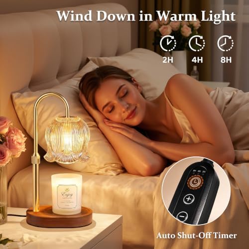Candle Warmer Lamp with Timer, Adjustable Height, Golden - Image 5