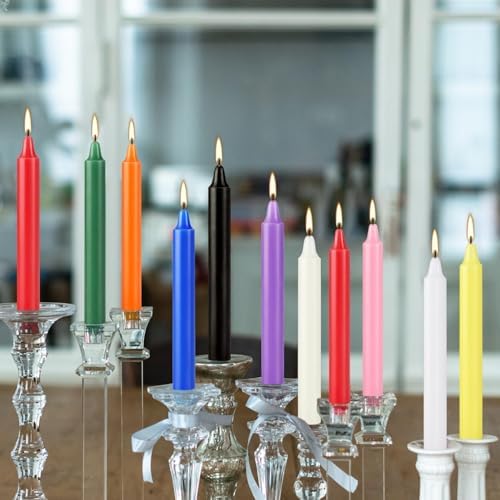 YOROXRG 40 Pack Spell Chime Candles-4 Inch Multi-Colored Taper Candles Sticks-for Home Decor Kitchen Decor Wedding Decoration-10 Colours - Image 4