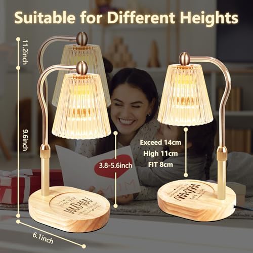 seenlast Candle Warmer Lamp, Candle Lamp Warmer with Timer Dimmer Adjustable Height, Electric Wax Warmer Vintage Home Decor,Candle Melter Light for Scented Jar Candles, Gifts for Mom (Golden) - Image 7