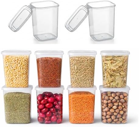 10 Pack 39 oz Small Food Storage Containers with Attached Lids by Unknown